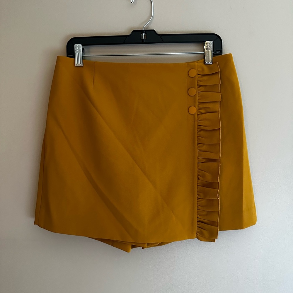 Mustard Yellow Ruffle Detail Skort Tory Burch Sport
